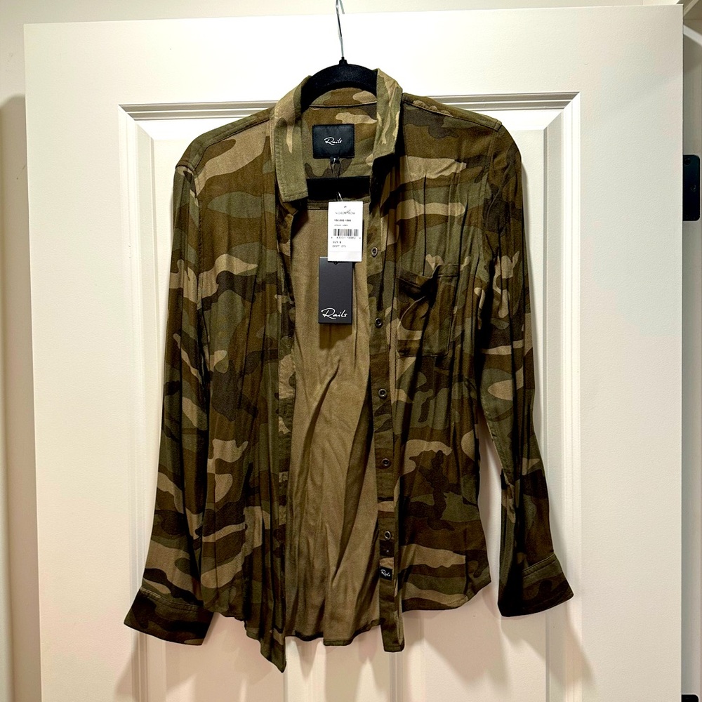 NWT Rails Hunter Shirt, Jungle Camo, Women’s Size Small